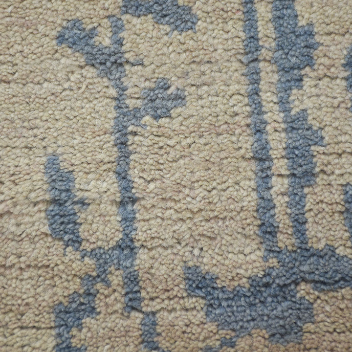 Hand Knotted Wool Area Rug Floral Beige N00913