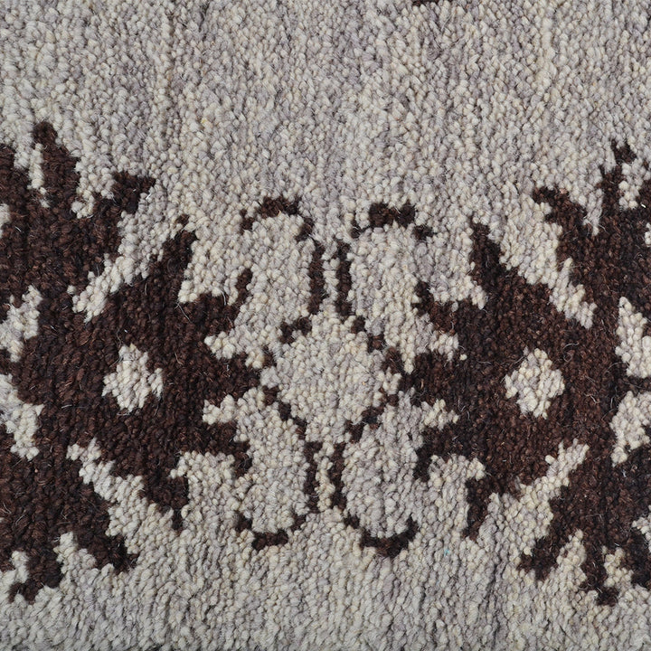 Hand Knotted Wool Area Rug Floral Brown N00921