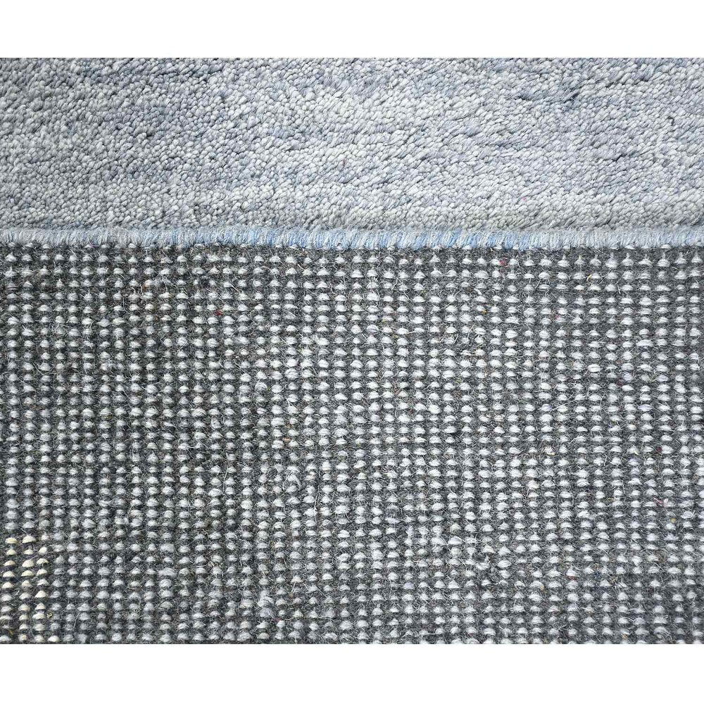 Hand Knotted Wool Area Rug Geometric Light Blue Blue N00942