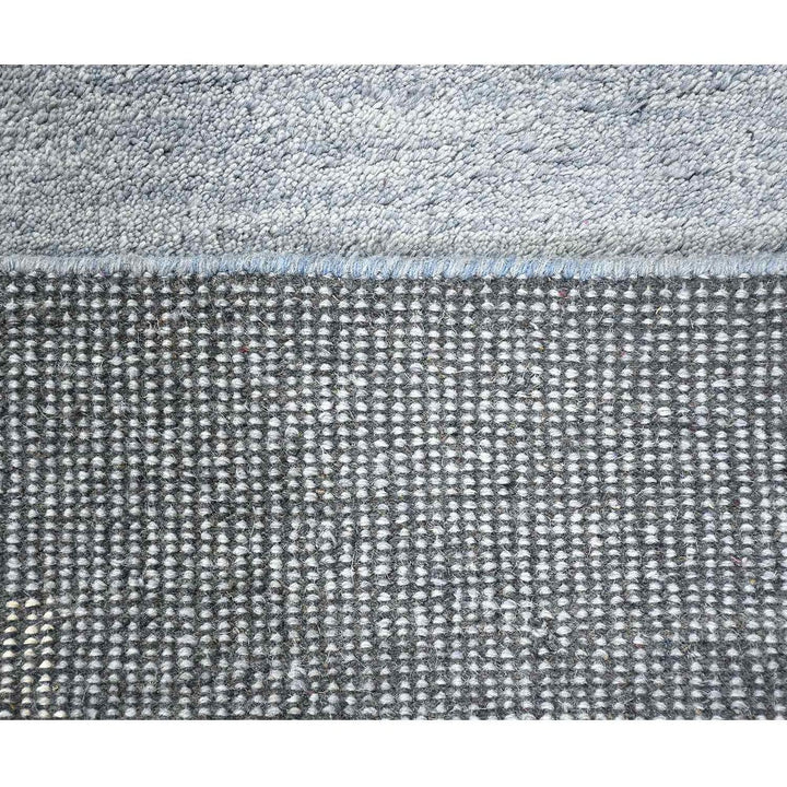 Hand Knotted Wool Area Rug Geometric Light Blue Blue N00942