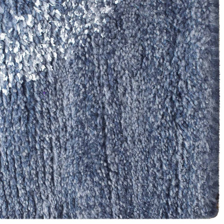 Hand Knotted Wool Area Rug Geometric Light Blue Blue N00942