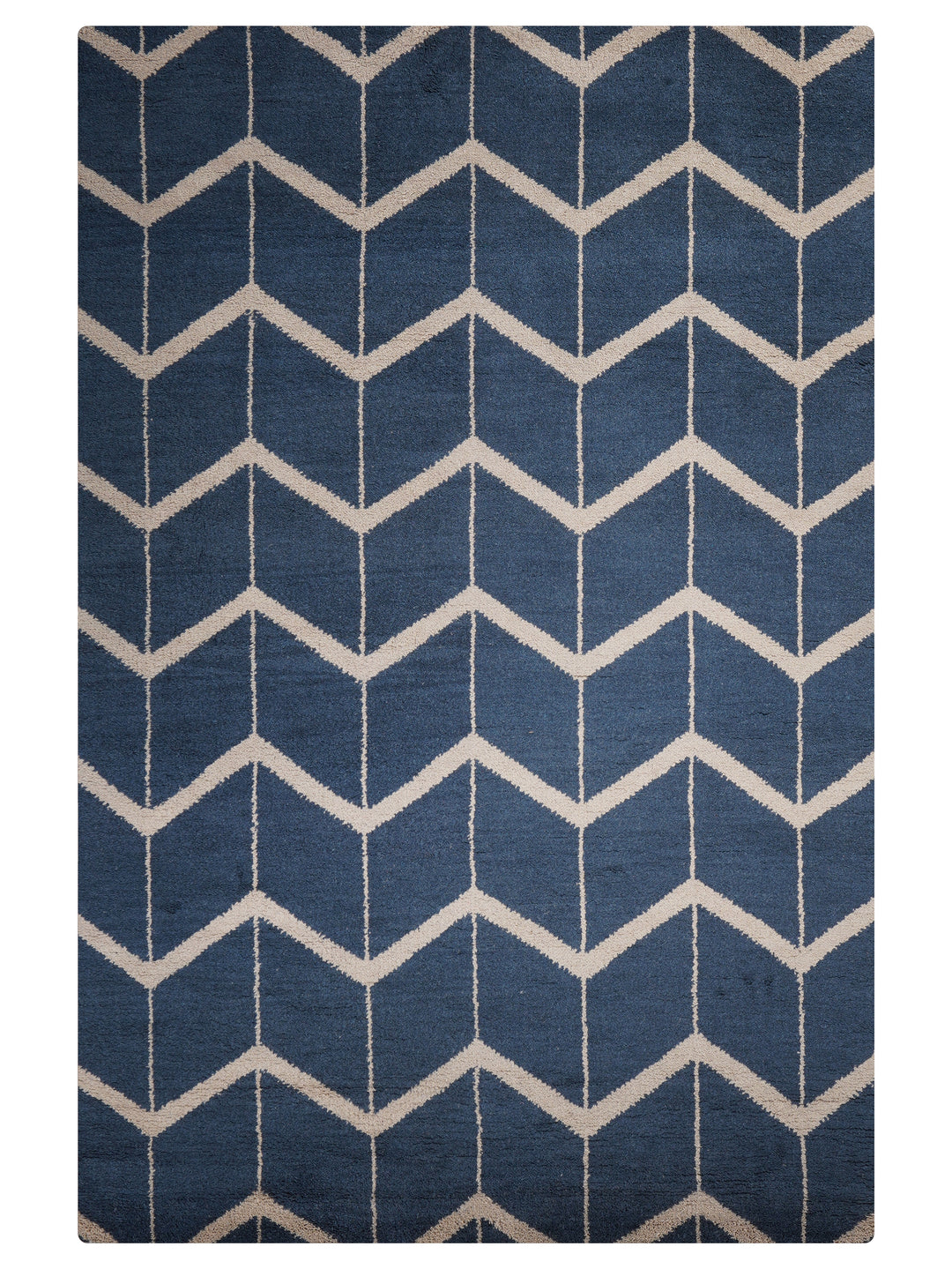 Hand Knotted Wool Area Rug Geometric Beige Brown N01052