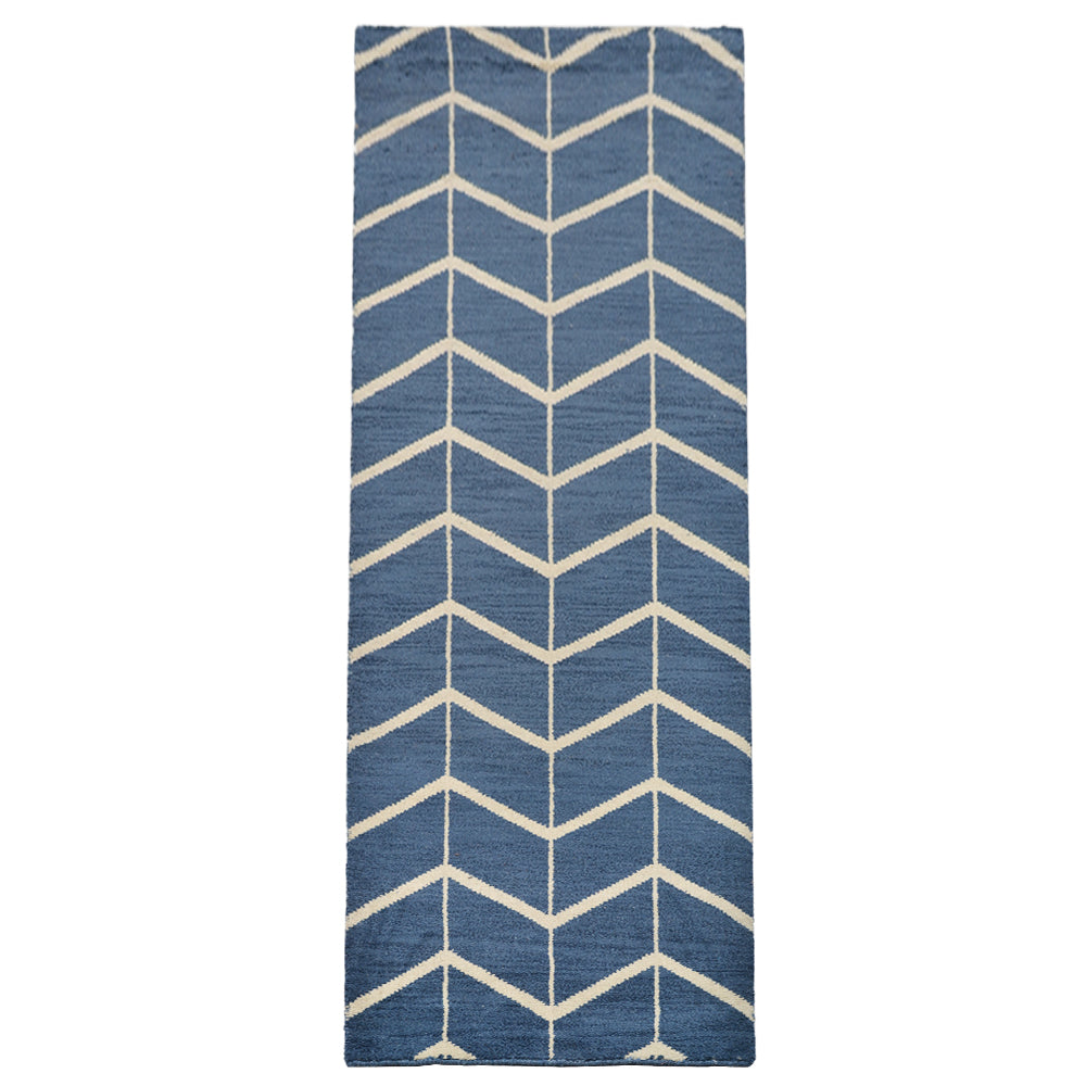Hand Knotted Wool Area Rug Geometric Beige Brown N01052