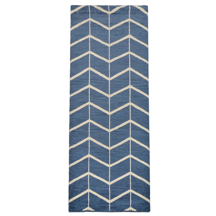 Hand Knotted Wool Area Rug Geometric Beige Brown N01052