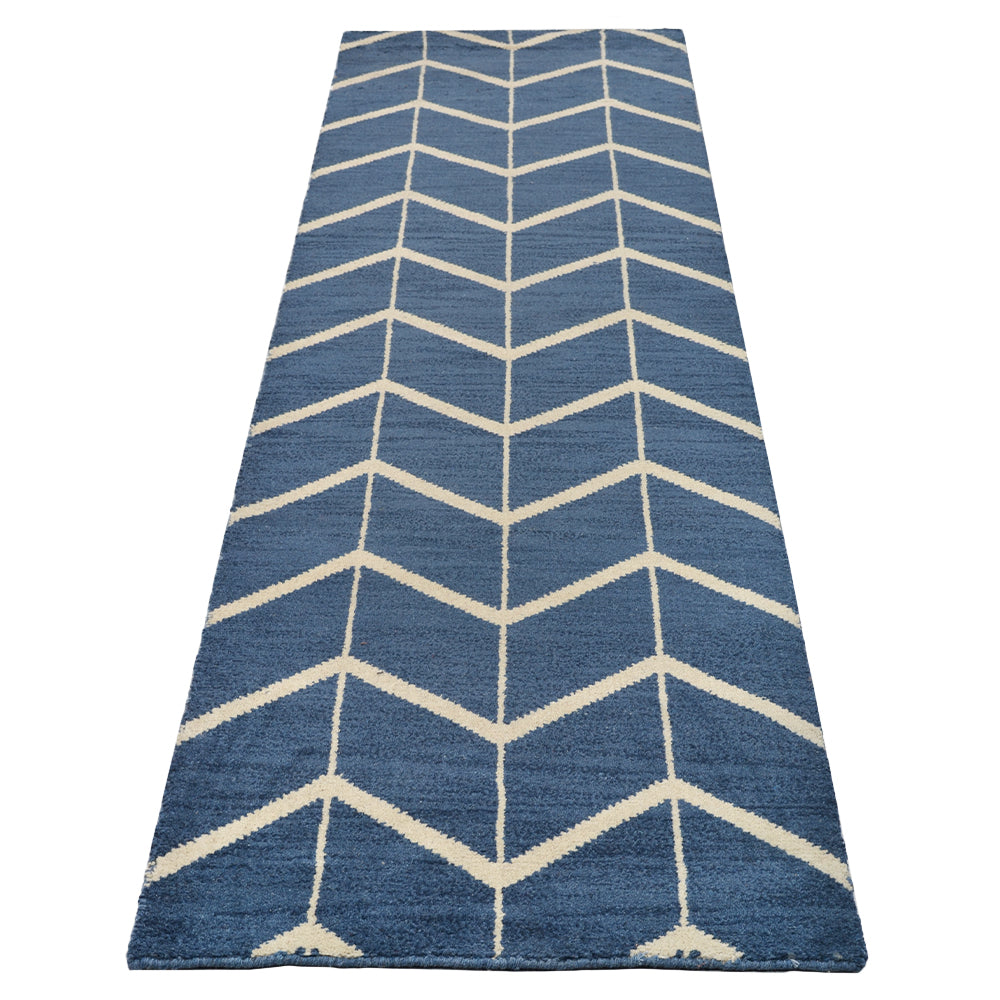 Hand Knotted Wool Area Rug Geometric Beige Brown N01052