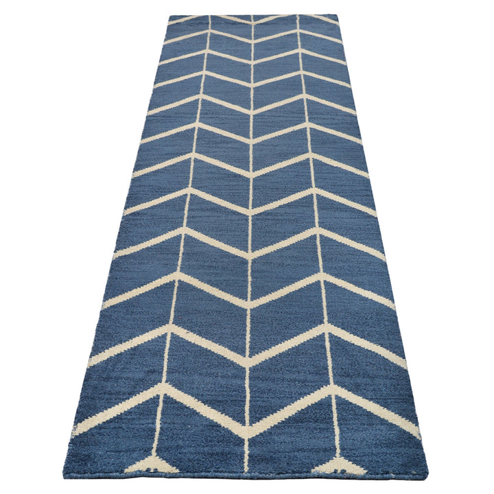 Hand Knotted Wool Area Rug Geometric Beige Brown N01052