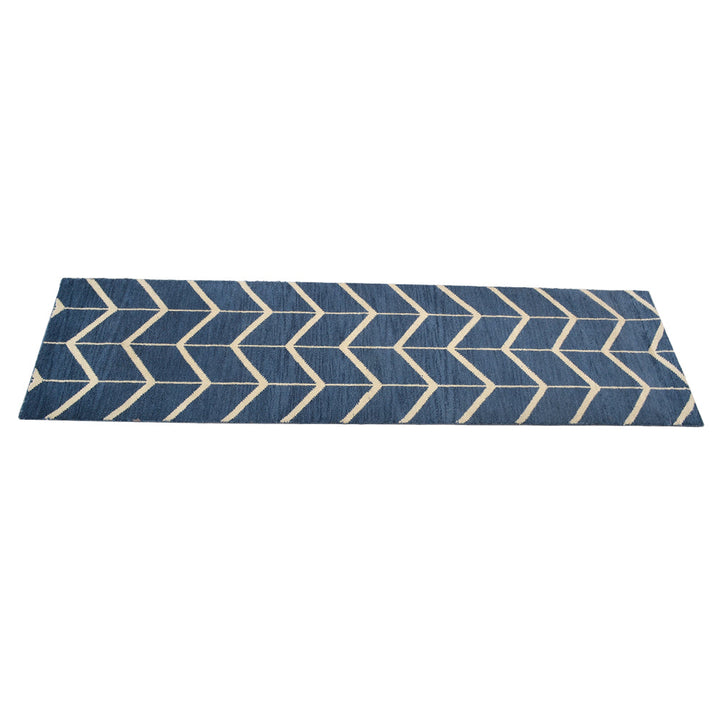 Hand Knotted Wool Area Rug Geometric Beige Brown N01052