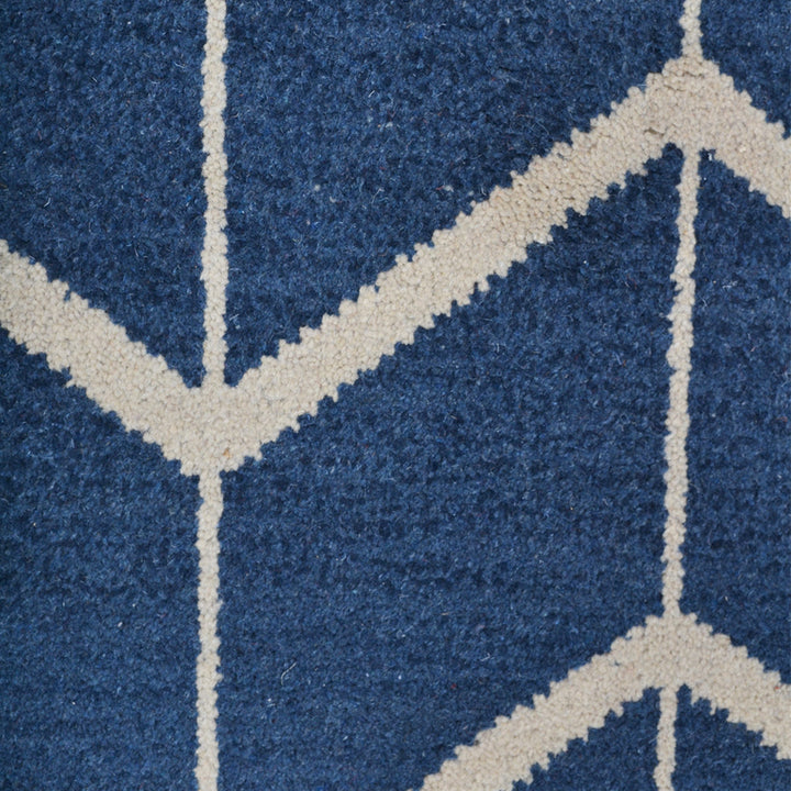 Hand Knotted Wool Area Rug Geometric Beige Brown N01052