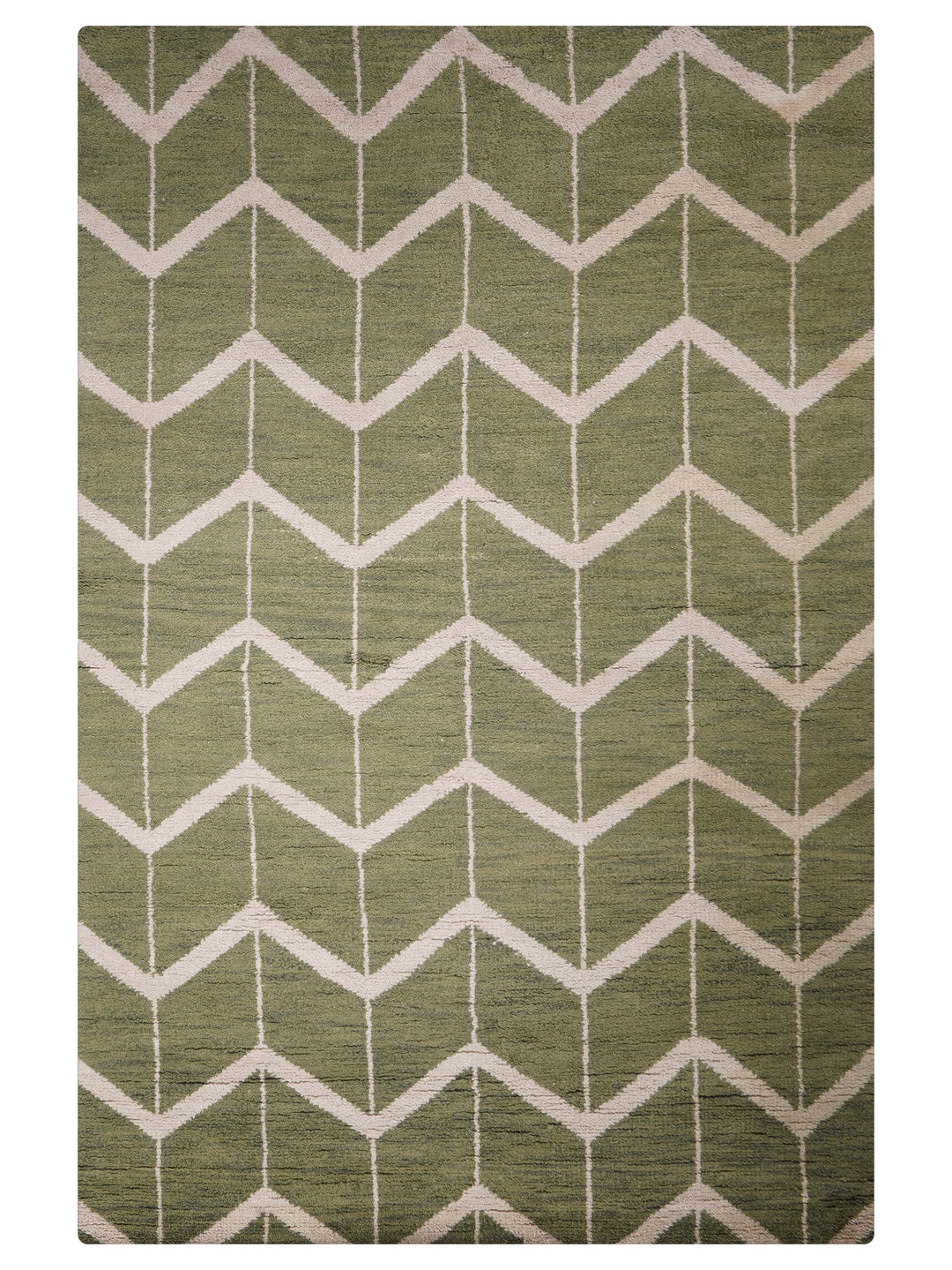 Hand Knotted Wool Area Rug Geometric Beige Brown N01052