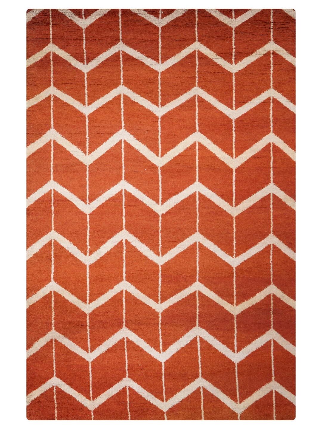 Hand Knotted Wool Area Rug Geometric Beige Brown N01052