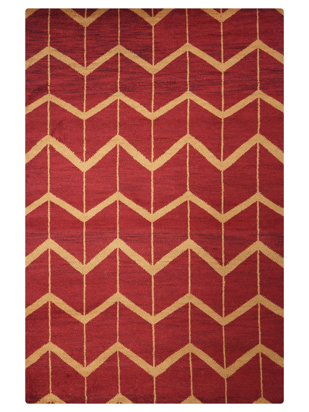 Hand Knotted Wool Area Rug Geometric Beige Brown N01052