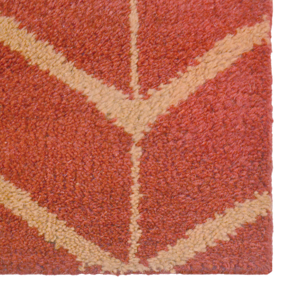 Hand Knotted Wool Area Rug Geometric Beige Brown N01052