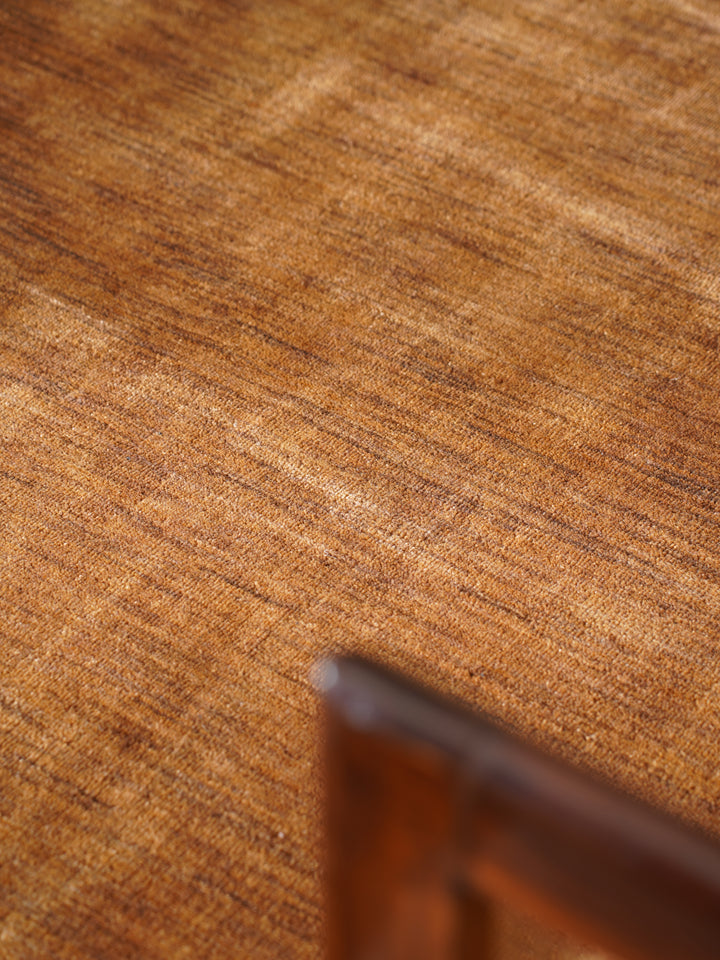 Signature Hand Knotted Wool Solid Brown Area Rug