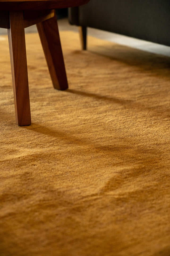 Signature Hand Knotted Wool Solid Camel Area Rug