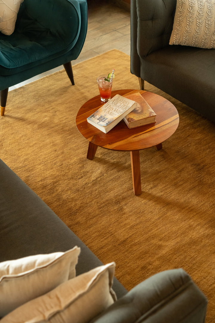 Signature Hand Knotted Wool Solid Camel Area Rug