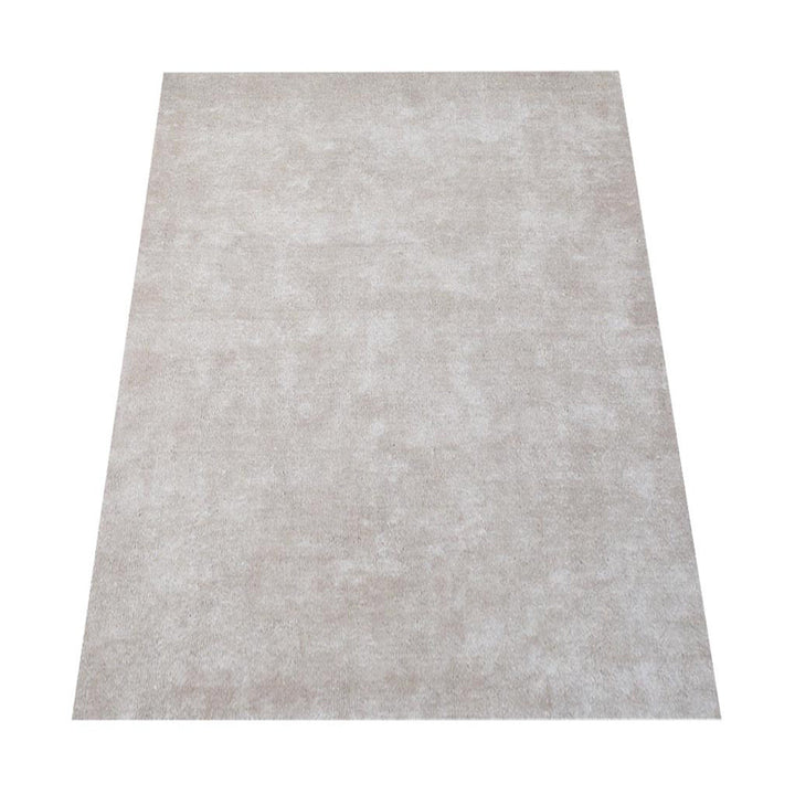 Hand Knotted Silk Area Rug Solid White NS0111
