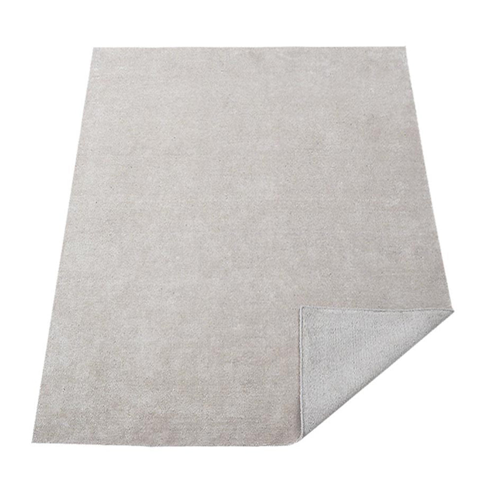 Hand Knotted Silk Area Rug Solid White NS0111