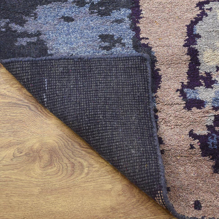 Hand Knotted Silk Area Rug Abstract Multicolor NS0804