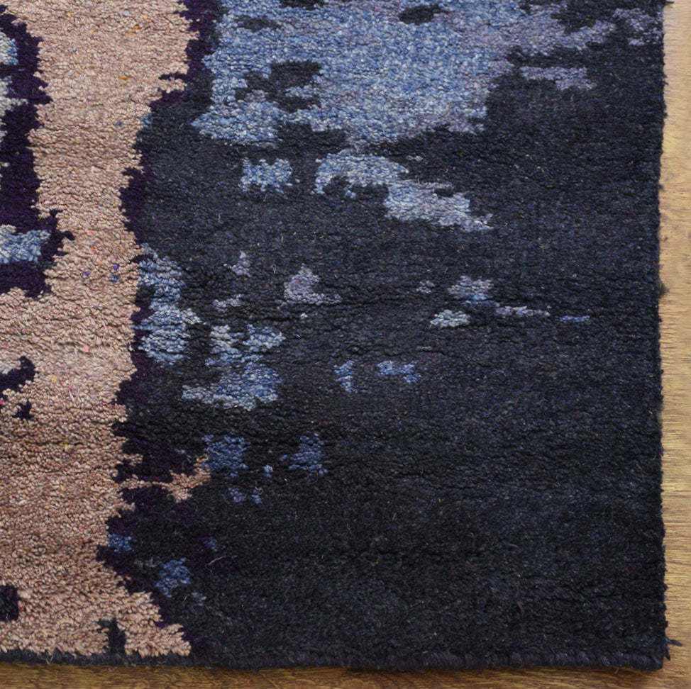 Hand Knotted Silk Area Rug Abstract Multicolor NS0804