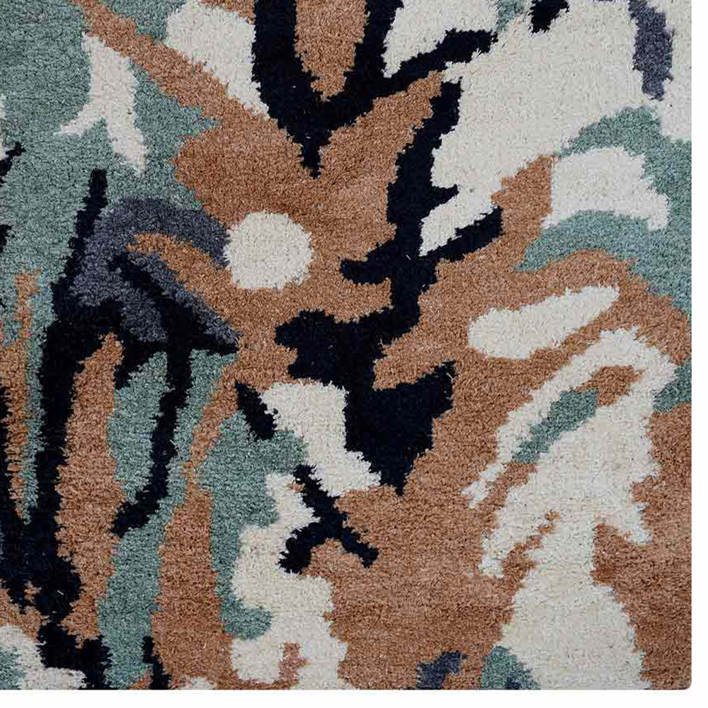 Hand Knotted Silk Area Rug Abstract Multicolor NS0817