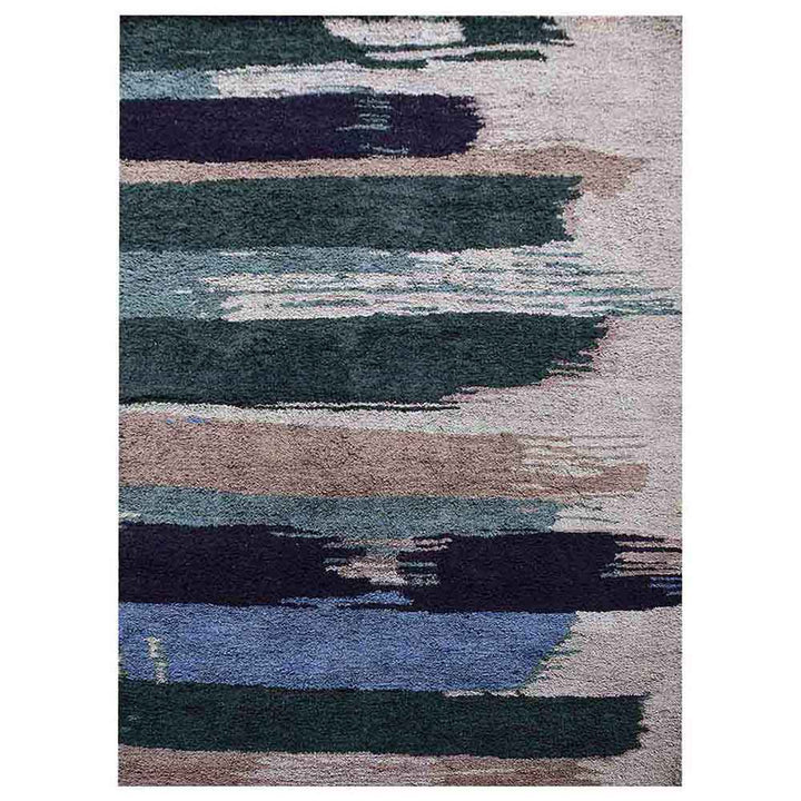 Hand Knotted Silk Area Rug Abstract Multicolor NS1215