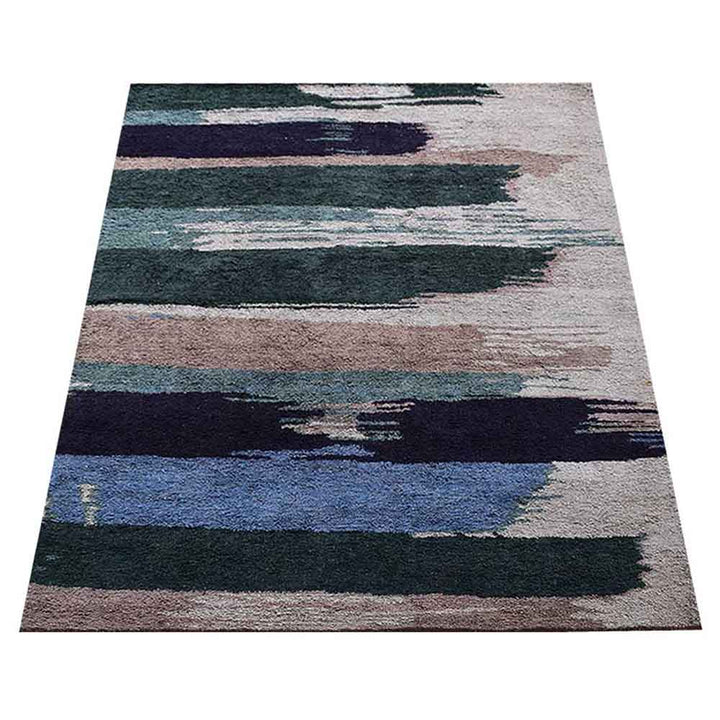 Hand Knotted Silk Area Rug Abstract Multicolor NS1215