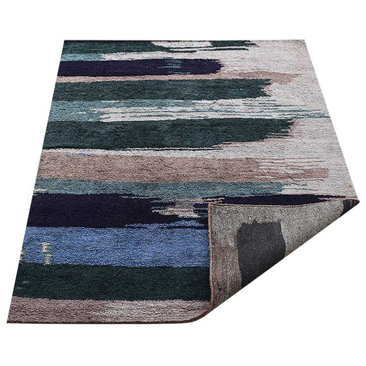 Hand Knotted Silk Area Rug Abstract Multicolor NS1215