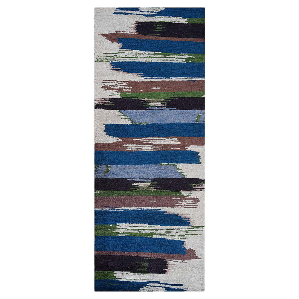 Hand Knotted Silk Area Rug Abstract Multicolor NS1215
