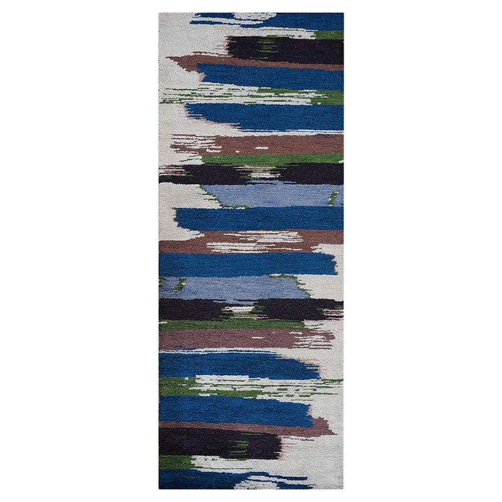 Hand Knotted Silk Area Rug Abstract Multicolor NS1215