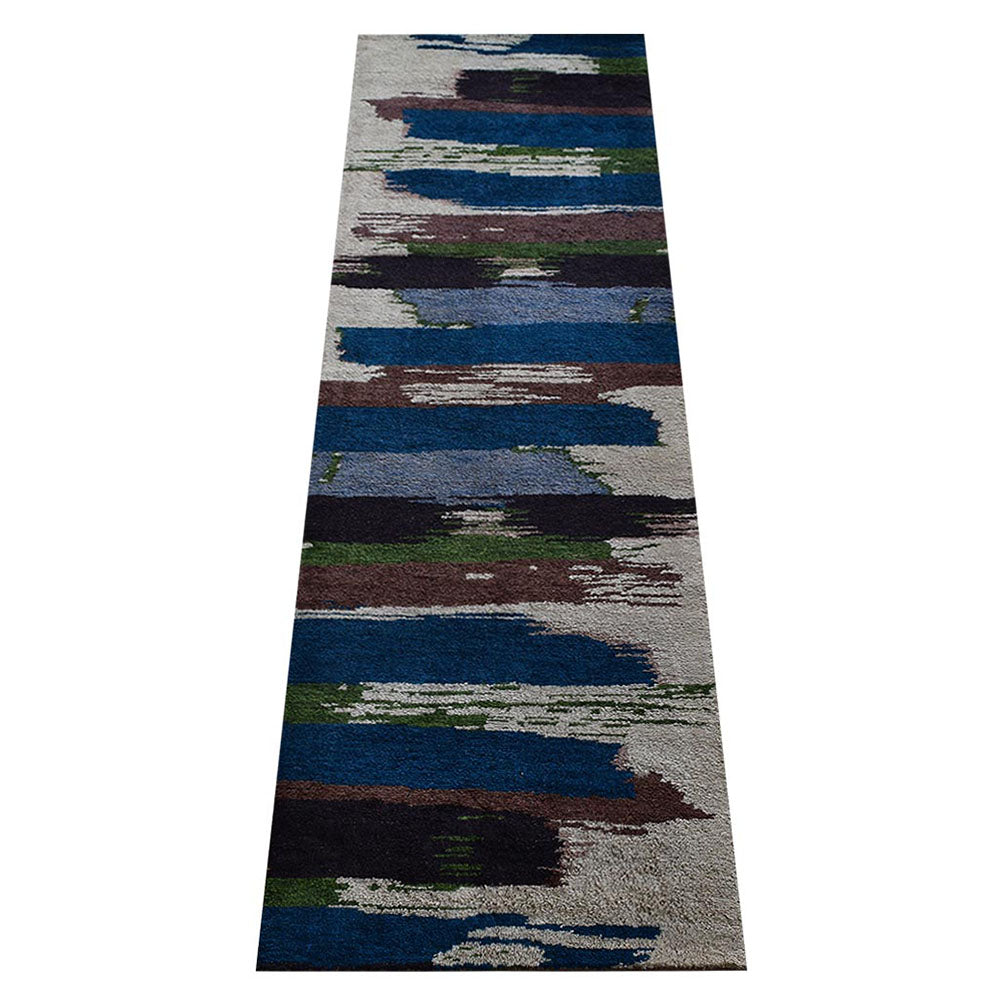 Hand Knotted Silk Area Rug Abstract Multicolor NS1215
