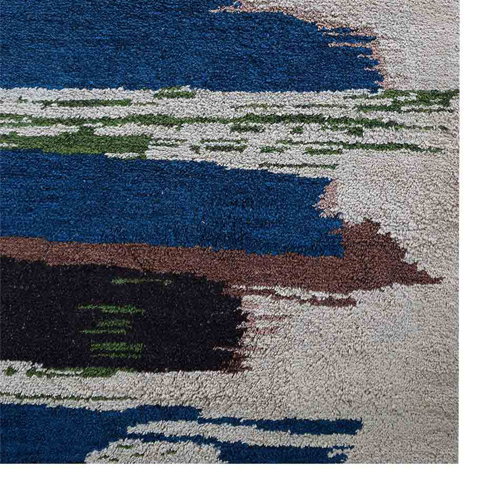 Hand Knotted Silk Area Rug Abstract Multicolor NS1215