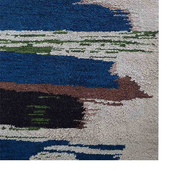 Hand Knotted Silk Area Rug Abstract Multicolor NS1215