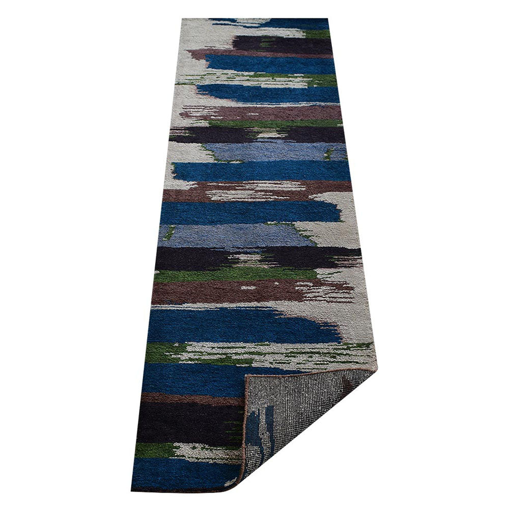 Hand Knotted Silk Area Rug Abstract Multicolor NS1215
