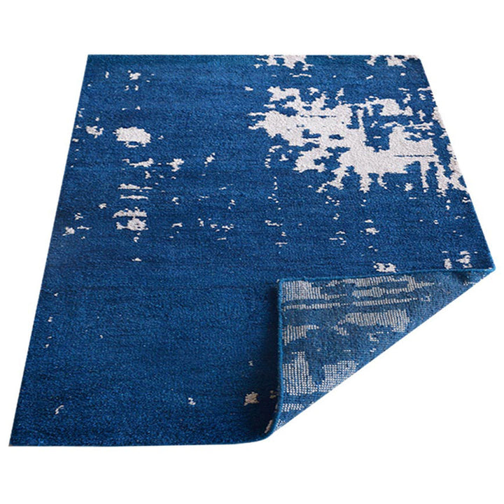 Hand Knotted Silk Area Rug Abstract Blue Beige NS1230