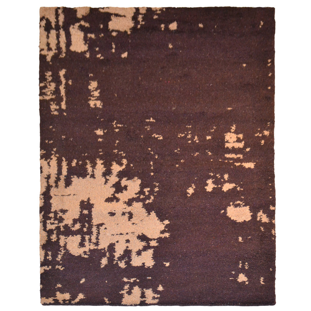 Hand Knotted Silk Area Rug Abstract Blue Beige NS1230