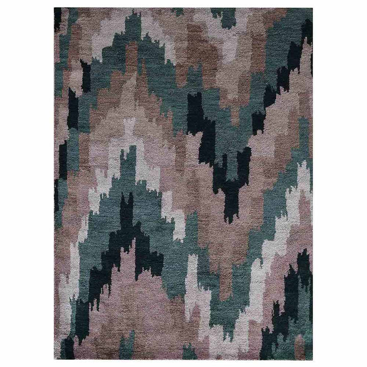 Hand Knotted Silk Area Rug Abstract Multicolor NS1233