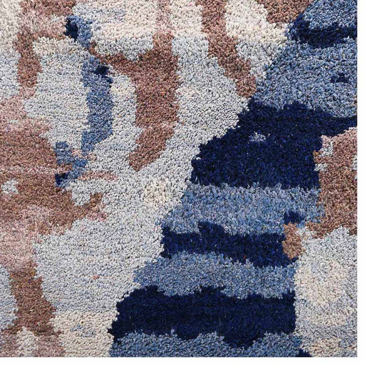 Hand Knotted Silk Area Rug Abstract Beige NS1239