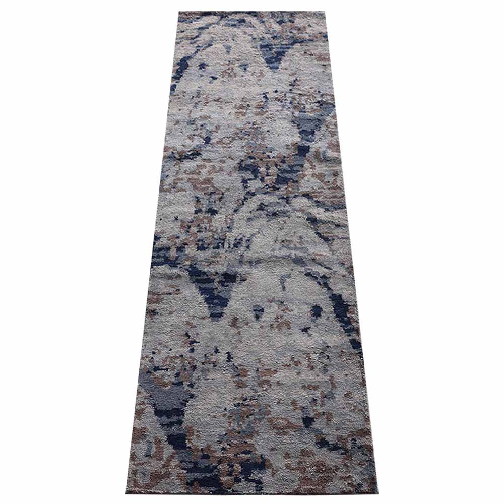 Hand Knotted Silk Area Rug Abstract Beige NS1239