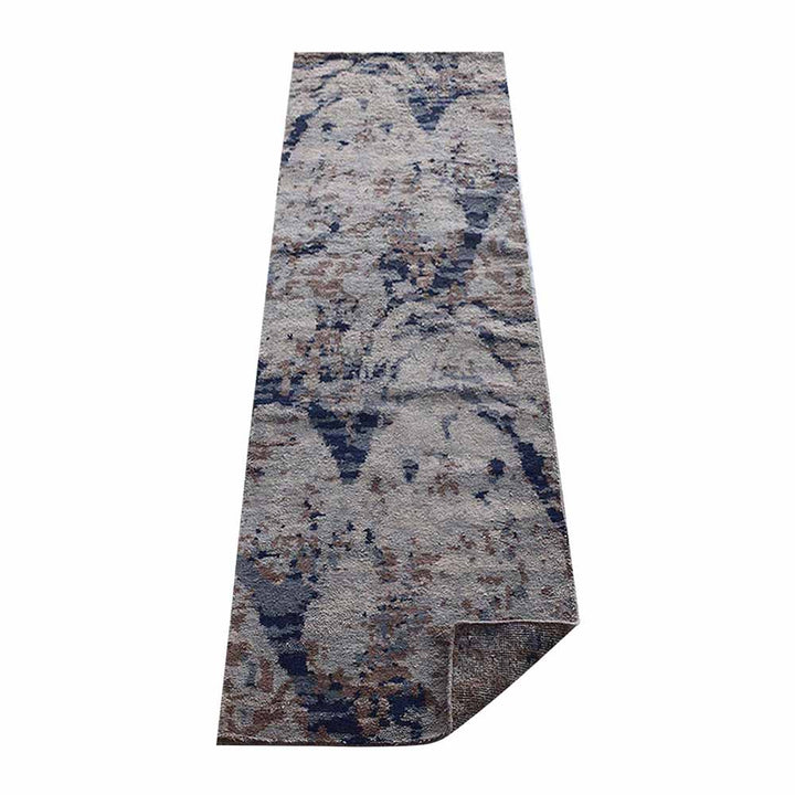 Hand Knotted Silk Area Rug Abstract Beige NS1239
