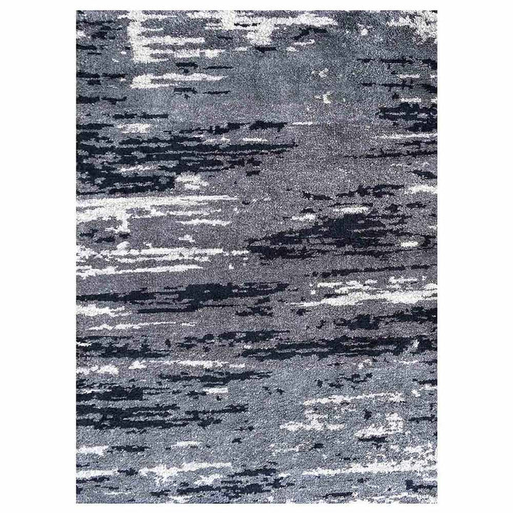 Hand Knotted Silk Area Rug Abstract Blue White NS3304