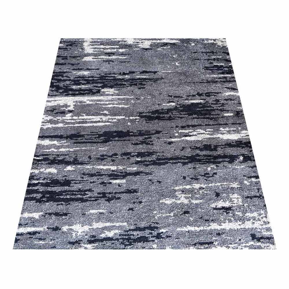 Hand Knotted Silk Area Rug Abstract Blue White NS3304