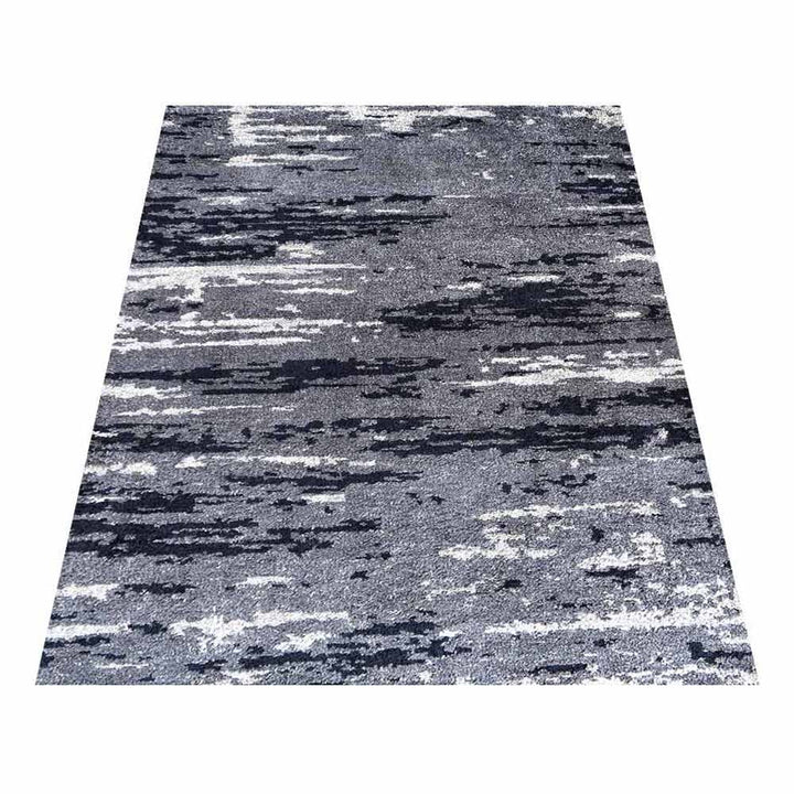 Hand Knotted Silk Area Rug Abstract Blue White NS3304