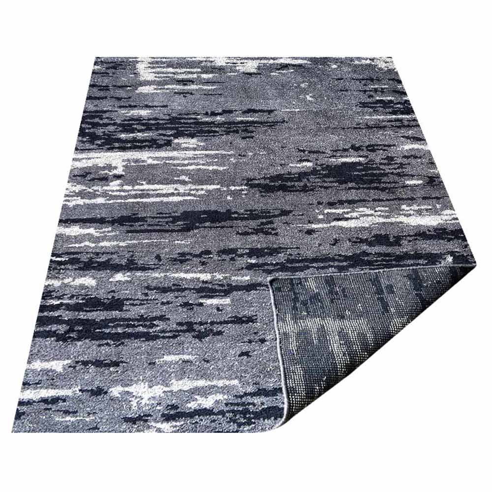 Hand Knotted Silk Area Rug Abstract Blue White NS3304