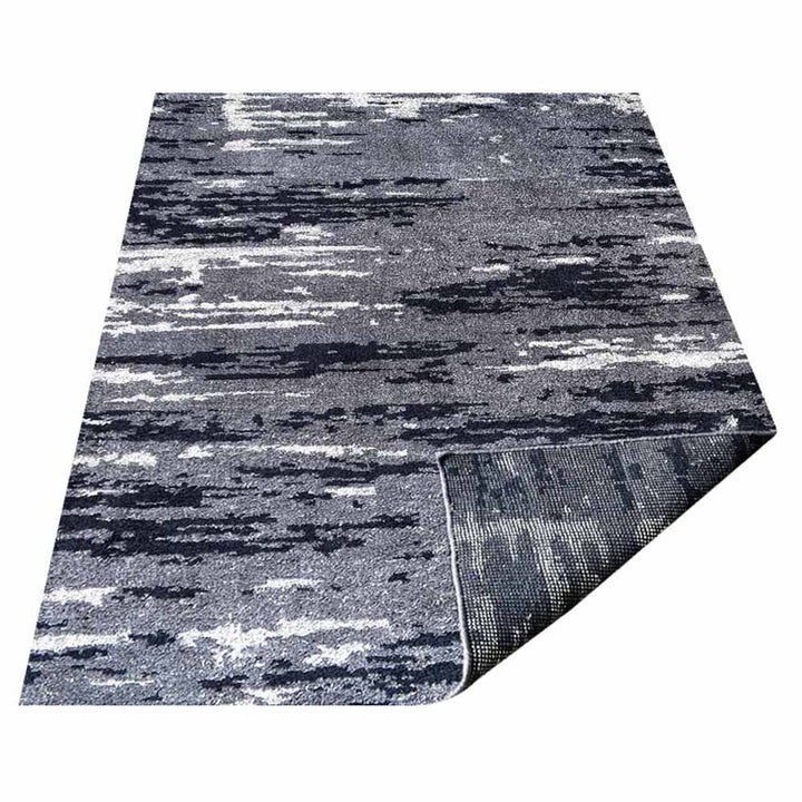 Hand Knotted Silk Area Rug Abstract Blue White NS3304
