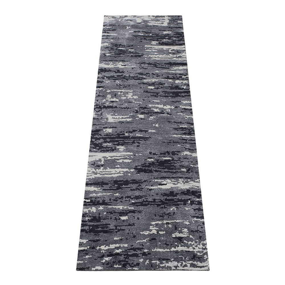Hand Knotted Silk Area Rug Abstract Blue White NS3304