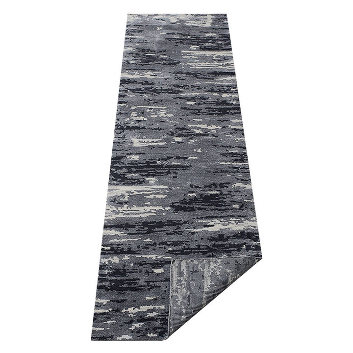 Hand Knotted Silk Area Rug Abstract Blue White NS3304