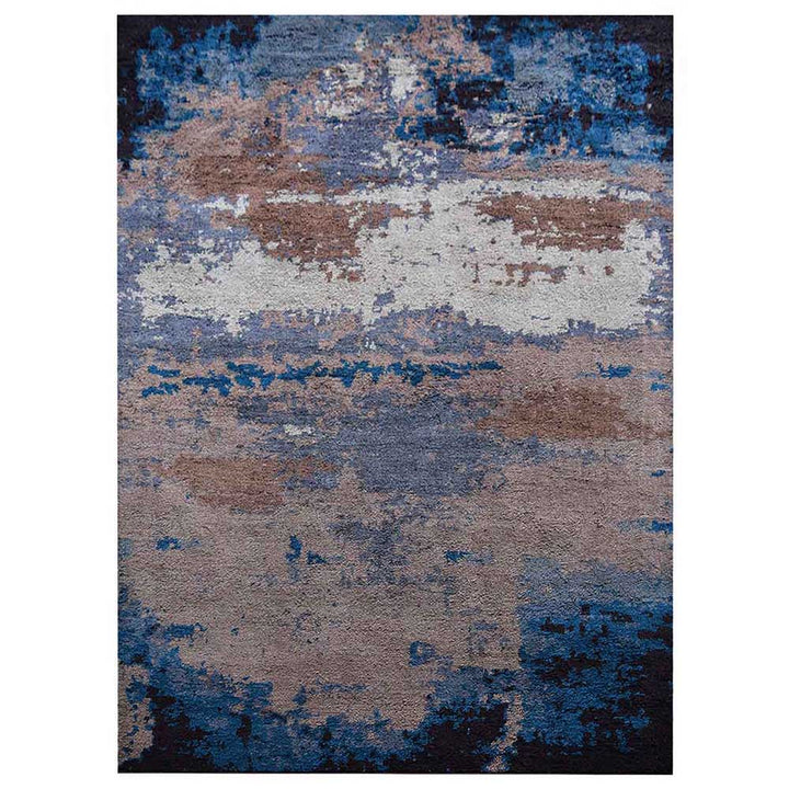Hand Knotted Silk Area Rug Abstract Multicolor NS3305