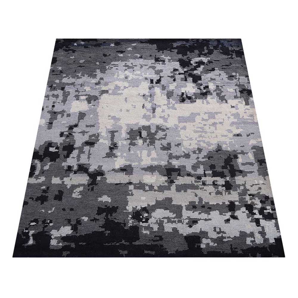 Hand Knotted Silk Area Rug Abstract Multicolor NS3306