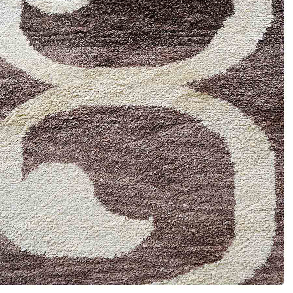 Hand Knotted Silk Area Rug Contemporary Blue Beige NS3307