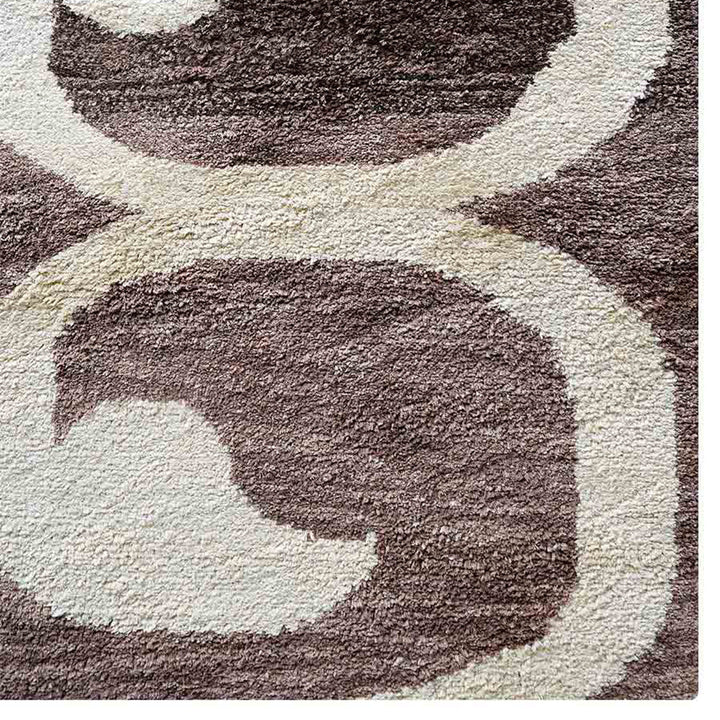 Hand Knotted Silk Area Rug Contemporary Blue Beige NS3307